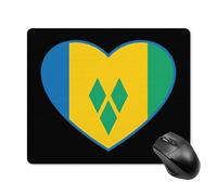 Saint Vincent And Grenadines Flag Heart Cute Mouse Pad with Non-Slip Rubber Base Square Mouse Mat Office Supplies