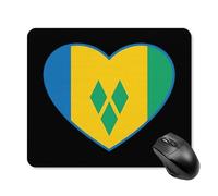 Saint Vincent And Grenadines Flag Heart Cute Mouse Pad with Non-Slip Rubber Base Square Mouse Mat Office Supplies