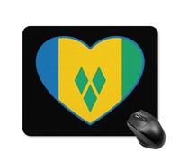 Saint Vincent And Grenadines Flag Heart Cute Mouse Pad with Non-Slip Rubber Base Square Mouse Mat Office Supplies