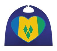 Saint Vincent And Grenadines Flag Heart Funny Halloween Cape Fancy Dress Cloak Cosplay Costume Robe for Adults