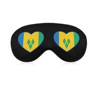 Saint Vincent and Grenadines Flag Heart Lightweight Sleep Masks Funny Blocking Eye Mask for Sleeping with Adjustable Strap