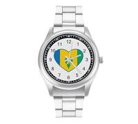 Saint Vincent and Grenadines Flag Heart Minimalist Men's Wrist Watches Alloy Analogue Quartz Watch Fashion Accessories