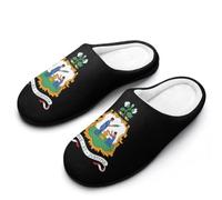 Saint Vincent And Grenadines Men's Cotton Slippers | Cozy Slip on Slippers Memory Foam Warm House Shoes for Indoor Outdoor