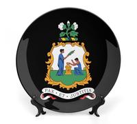 Saint Vincent and Grenadines Personalized Bone China Decorative Plate Ceramic Decorative Plates with Display Stand for Home Office Decor