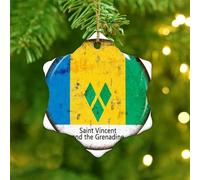 Saint Vincent And The Grenadine Christmas Ornaments Latin America Hispanic Country European Asia Africa Flags Ornament Keepsake Xmas Tree Decoration Decorative Ceramic Ornament Pendant