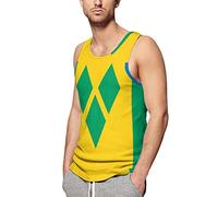 Saint Vincent And The Grenadines Flag Men's Muscle Tank Tops Print Sleeveless T Shirts Workout Fitness Tee Undershirts XL