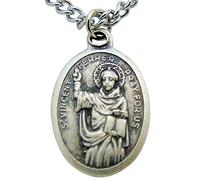 Saint Vincent Ferrer Patron Saint Medal 3/4 Inch Long with Stainless Steel Chain