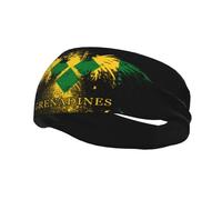Saint Vincent The Grenadines Flag America Eagle Women Men Head Bands Non-Slip Sweat Bands Breathable Hair Band For Workout Gym Exercise Basketball