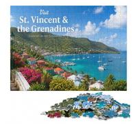 Saint Vincent Wooden Jigsaw Puzzle, Adult Activity, 300 Pieces | Adult Jigsaw Puzzle: defined colour areas for easier piece sorting at your own pace.