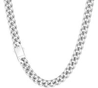 Saintda Cuban Link Chain for Men Stainless Steel Chain Necklaces Silver Chain 6/8/MM Chunky Miami Cuban Link Chain Sturdy & Not Easy to Fade 16 18 20 22 24 Inch, 22inches, Stainless Steel, No Gemstone