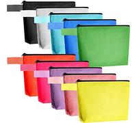 Saintrygo 10 Pieces Canvas Makeup Bags Bulk for Women Travel Cosmetic Organiser Plain Storage Pouch Multi-Purpose Blank Travel Toiletry DIY Craft Bags with Zipper, White/Opulent Garden, 9.8 x 5 x 2