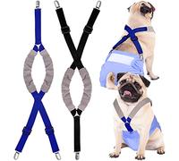 Saintrygo 2 Pack Dog Suspenders for Female Dogs, Male Dog Harness Keeps Nappy on Your Pet for Small Medium Large Dogs, Black and Blue, Medium