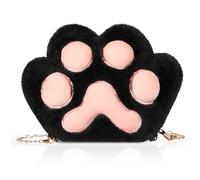 Saintrygo Chicken Hen Purse Bag Fluffy Shoulder Handbag Cute Funny Animal Gift for Christmas for Women, Black
