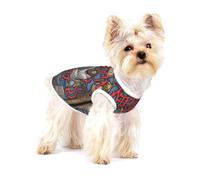 Saints and Sinners Small Pet Cotton Vest M Full Print Dog Cat Soft Breathable Elastic Apparel Daily Party Outfit