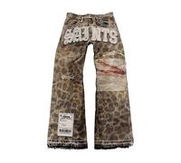Saints Animal Print Embroidered Jeans, Animal Print, Medium