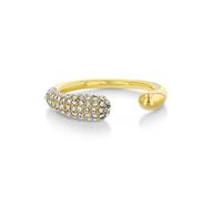 Saints Colony 18K Gold Plated Stainless Steel Rhinestone Waterdrop Ring, Adjustable, Waterproof & Tarnish Free, One Size Fits All