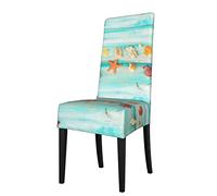 SAINV Tropical Beach Seaside Detachable Washable Seat Cover for Dining Chair, Suitable for Home, Office, Dining Room, Wedding