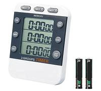 Saipart Digital Dual Kitchen Timer, 3 Channels Count UP/Down Timer, Triple Cooking Timer, Large Display, Loud Volume Alarm