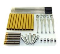 Saipart Fancy Slimline Woodturning Pen Kit Set X 5 in Chrome Silver Finish, Twist Design