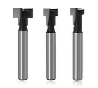 Saipe 1/4 Inch Shank T-Slot Cutter Router Bit Keyhole Router Bit Set 5/16 & 3/8 & 1/2 Inch Blade Diameter for Wood Hex Bolt T-Track Slotting Milling Cutters Set of 3