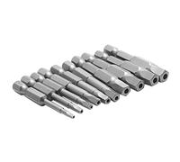 Saipe 10-Piece Magnetic Pentagon Head Screwdriver Bit Set Metric Sizes 1/4 Inch Hex Shank 5 Sided Security Tamper Proof Screw Driver Drill Bits, 50mm/2inch Length for Power Drills and Impact Drivers