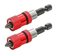 Saipe 2pcs Adjustable Screw Depth Screwdriver Bit Holder Magnetic Steel Screwdriver Drywall Bit 1/4 Inch Hex Shank with S2 Phillips 2 Screw Driver Bits