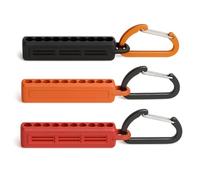 Saipe 3PCS 10 Holes Screwdriver Bit Holder Storage Organizer, 1/4" Hex Bit Holders Organizer with Carabiner Clips, Keychain Screw Bit Holder Storage Box