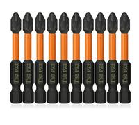 Saipor 10pcs Magnetic Pozidriv Screwdriver Bits PZ2 Pozi 1/4" Hex Shank No.2 Alloy Steel S2 Screwdriver Bit PZ2 (50mm Length)