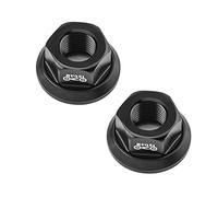 Saipor 2Pcs Bicycle Hub Flanged Axle Nut Aluminum Alloy Bike Wheel Flange Axle Nut for Front and Rear Bike Wheel