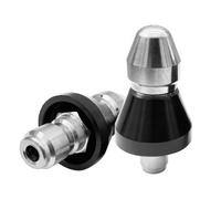 Saipor 2PCS Pressure Washer Sewer Jetter Nozzle 1/4"+3/8" High-Pressure Sewer Cleaning Tool 5000 PSI Quick Connector Stainless Steel Drain Cleaning Nozzle for Pipe Unclogging, 1 Front and 6 Rear Jets