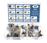 Saipor 40pcs 10 Sizes Electric Motor Carbon Brushes for Replacement Repair Power Tools and Motors Part Such as Electric Hammer Drills, Circular Saws, Angle Grinders