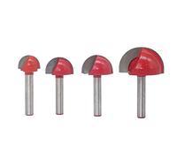 Saipor 4pcs 6mm Round Nose Cove Core Box Router Bit 16-32mm Cutting Dia.