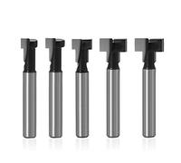 Saipor 5pcs T-Slot Cutter Router Bit 1/4 Inch Shank Keyhole Router Bit Set with 1/4 & 5/16 & 3/8 & 1/2 & 9/16 Inch Blade Diameter for Wood Hex Bolt T-Track Slotting Wood Milling Cutter