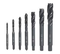 Saipor 7pcs Nitriding Coated Spiral Screw Thread Tap HSS 6542 Metric Machine Threading Taps Set M3 M4 M5 M6 M8 M10 M12 Tapping Tool