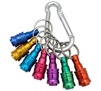 Saipor 7pcs Portable Keychain Drill Screwdriver Bit Holder Aluminum Alloy Key Ring Quick Release Screw Bit Holder Extension Bar Drill Screw Adapter for 1/4inch Hex Shank