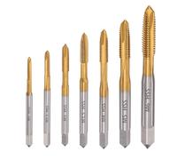 Saipor 7pcs Spiral Point Thread Tap Set, M2 - M6 Metric Thread Screw Taps, HSS Machine Screw Tap Drill Set, Screw Tapping Threading Tools