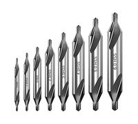Saipor 8Pcs HSS Center Drill Bits Set Combined Countersink Drill Bit Tool | High Speed Steel 60-Degree Angle Countersink Tools for Lathe Mill Metalworking (1/1.5/2/2.5/3/4/5/6mm)