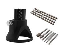 Saipor Drill Carving Rotary Locator Set Multipurpose Cutting Guide Kit with 6pcs 1/8”(3mm) Shank HSS Routing Router Bits and 4pcs Twist Drill Bit for Rotary Tools
