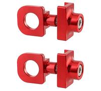 Saipor Pack of 2 Bicycle Chain Tensioners, Aluminium Alloy Bicycle Chain Tensioner, 10 mm Axles Bicycle Chain Adjuster, Ideal for BMX Fixie Bike, Single Speed Bike, Red