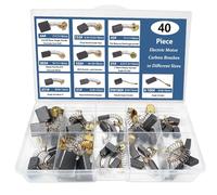 Saipor Pack of 40 10 Sizes Motor Carbon Brushes for Power Tools, Carbon Pencils Motor Carbon Brushes for Hammer Drill, Angle Grinder, Circular Saw