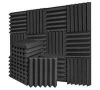SAIQIANG Acoustic Foam Panels, Pack of 24, 5 x 30 x 30 cm, Sound Insulation, Sound Insulation Mats & Sound Absorbers for Studio & Recording Studios, Gaming Room