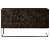 Saira Solid Mango Wood Geometric 4 Door Medium Sideboard - 150cm