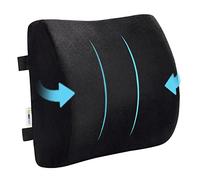 SAIREIDER Comfort Lumbar Support Pillow for Office Chair, Memory Foam Back Support Pillows for Car, Gaming Chair, Home Chair, Back Pain Relief Improve Posture, Double Adjustable Straps (Black)