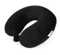 SAIREIDER Travel Pillow 100% Pure Memory Foam Travel Neck Pillow, Airplane Pillow for Traveling、Car、Home、Office,Washable Cover(Black)
