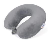 SAIREIDER Travel Pillows for Sleeping Airplane 100% Pure Memory Foam Neck Pillow for Airplanes Washable Cover(Grey)