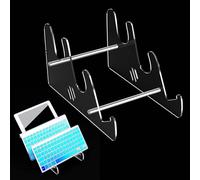 SaisaiTan Acrylic Keyboard Display Stand Holder Mechanical Computer Stand Shelf for Desk Transparent Acrylic 3 Tier Keyboards Storage Holder Tray for Computer Tablet Picture Frame