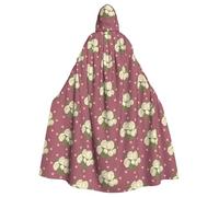 SAISAIXU White Rose Of Love Hooded Cape. Unisex, Festive And Fun Cape For Themed Parties, Halloween And Special Occasions, One Size Fits All.