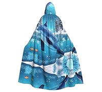SAISAIXU Winter The Dolphin Hooded Cape. Unisex, Festive And Fun Cape For Themed Parties, Halloween And Special Occasions, One Size Fits All.