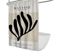 SAISEMIHOME Henri Matisse Famous Painting Shower Curtain Bathing Black Simple Leaf Plant Pattern Retro Painting Style Waterproof Shower Curtain W180xL180cm