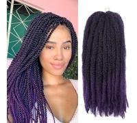 Saisifen Afro-twist Marley Hair for Jumbo Twist Pre-separated Braiding Hair 3 Packs (30 Strands/pack), Brazilian Wool Invisible Crochet Hair Synthetic Kinky Extensions 18 Inch (Ombre Purple)